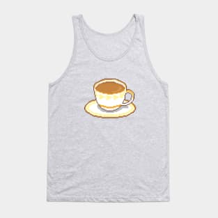 Chai Tea Cup with Saucer Pixel Art (with outline) Tank Top